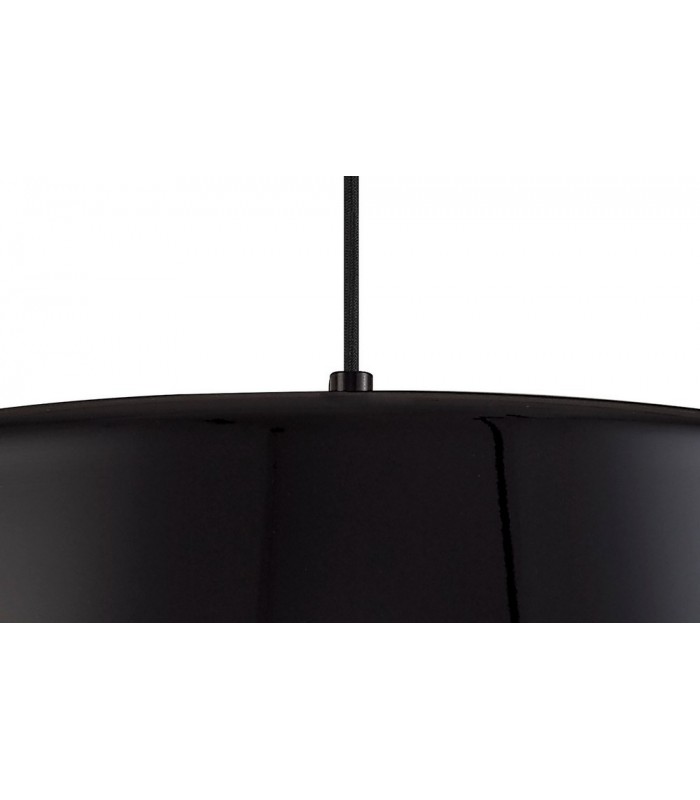 Single Large Ceiling Pendant, 1 Light Adjustable E27, Gloss Black, Gloss White - 7