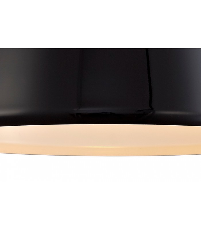 Single Large Ceiling Pendant, 1 Light Adjustable E27, Gloss Black, Gloss White - 8