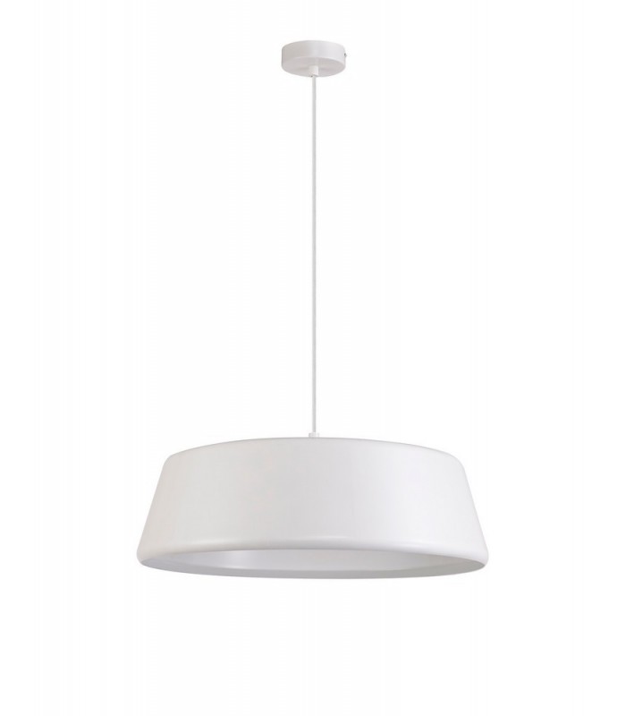 Single Large Ceiling Pendant, 1 Light Adjustable E27, Gloss White, Gloss White - 4
