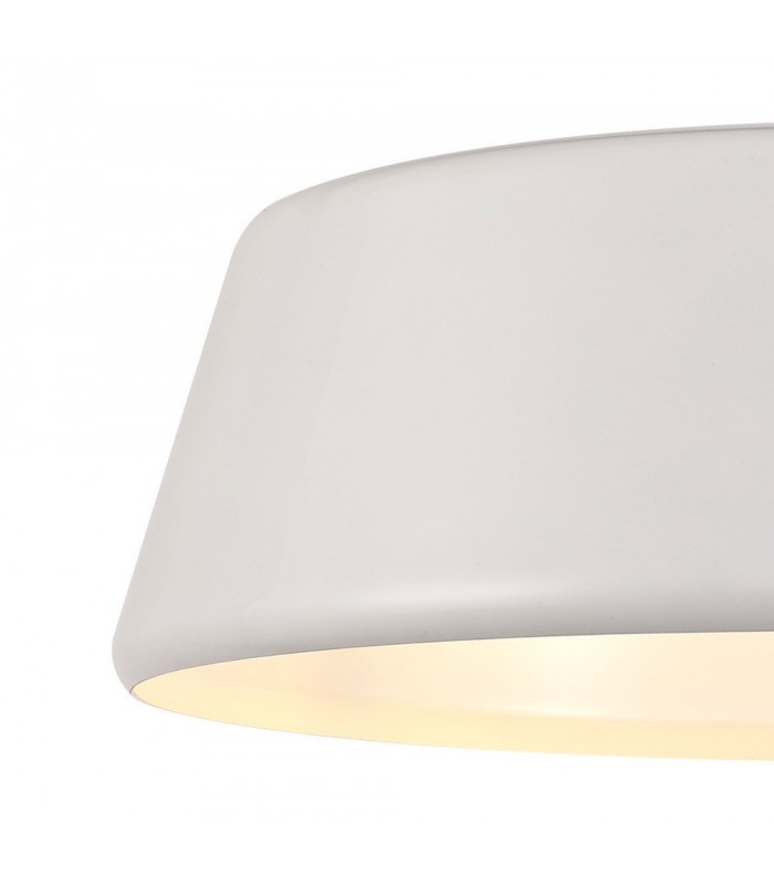 Single Large Ceiling Pendant, 1 Light Adjustable E27, Gloss White, Gloss White - 7