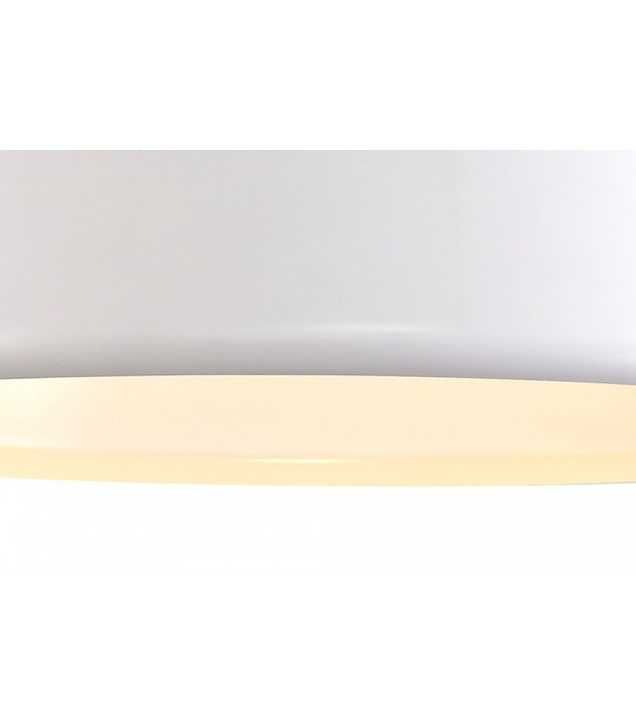 Single Large Ceiling Pendant, 1 Light Adjustable E27, Gloss White, Gloss White - 9