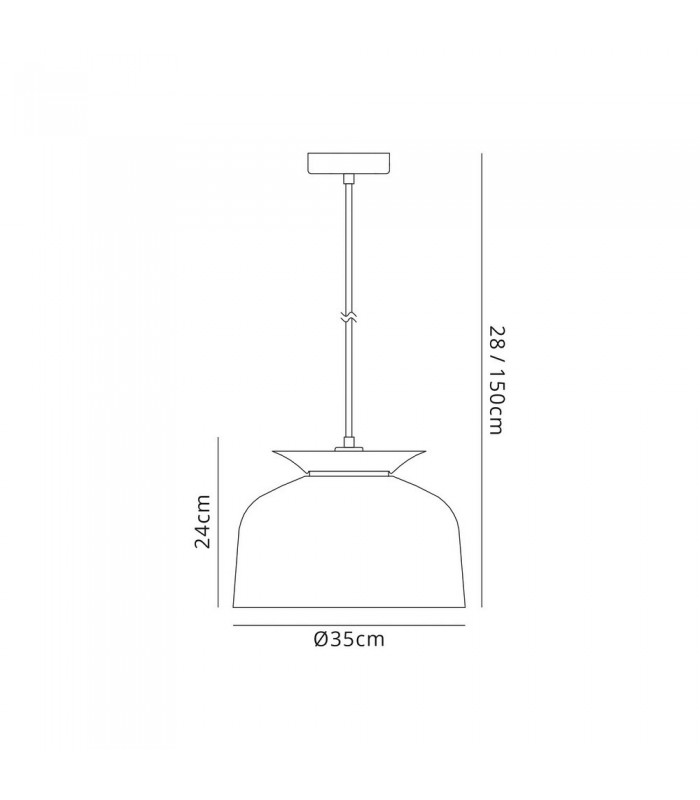 Single Ceiling Dome Pendant, Adjustable E27, Satin Nickel - 2