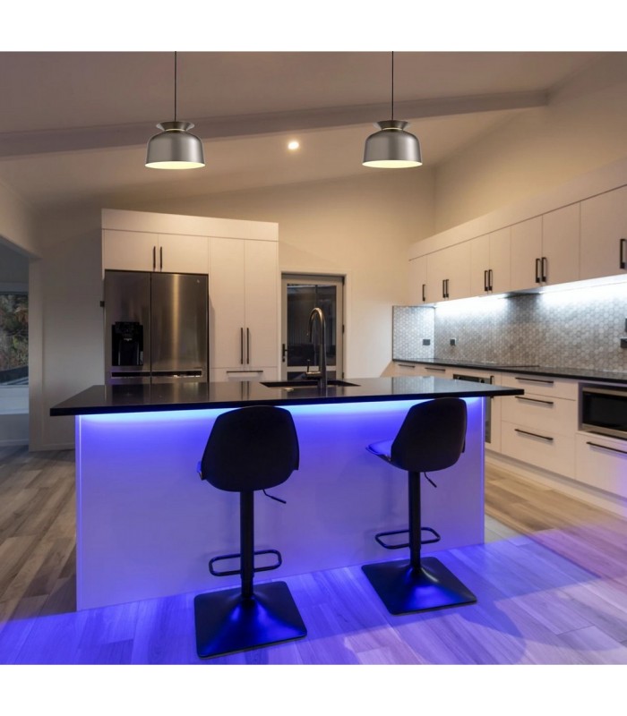 Single Ceiling Dome Pendant, Adjustable E27, Satin Nickel - 3