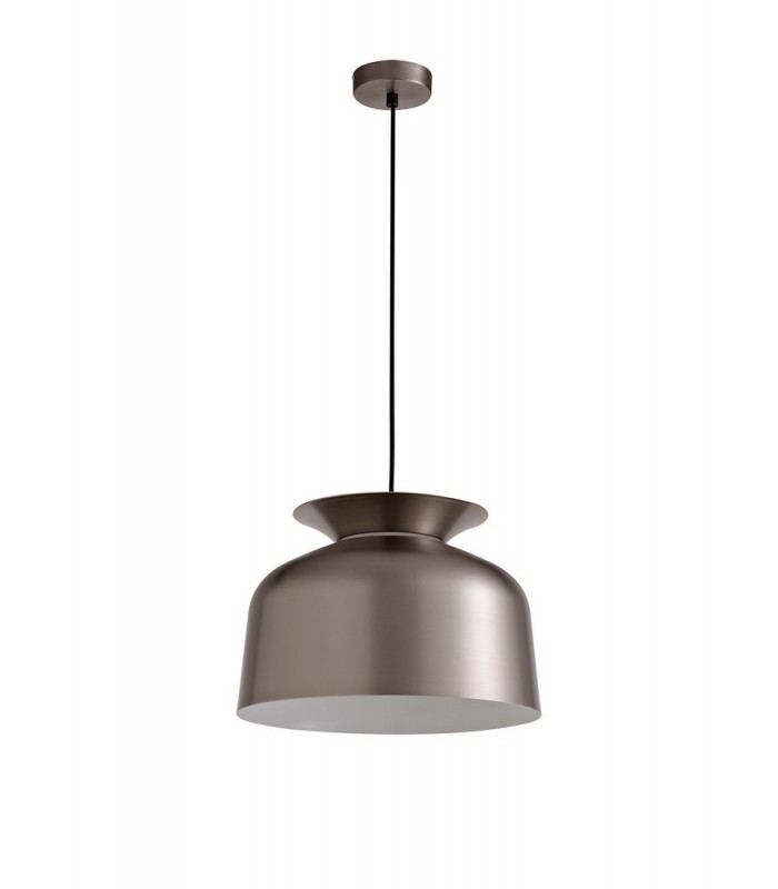Single Ceiling Dome Pendant, Adjustable E27, Satin Nickel - 4