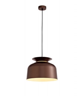 Single Ceiling Dome Pendant, Adjustable E27, Gloss Coffee - 1