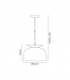 Single Ceiling Dome Pendant, Adjustable E27, Antique Bronze - 2
