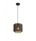 Single Small Ceiling Pendant, 1 Light Adjustable E27, Matt Black, Satin Gold - 1