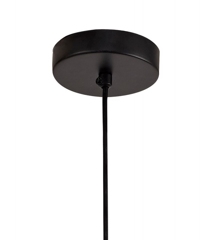 Single Large Ceiling Pendant, 1 Light Adjustable E27, Matt Black, Satin Gold - 4