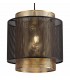 Single Large Ceiling Pendant, 1 Light Adjustable E27, Matt Black, Satin Gold - 5