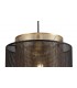 Single Large Ceiling Pendant, 1 Light Adjustable E27, Matt Black, Satin Gold - 6