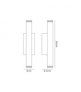 Wall Lamp, 2 x 3W LED, 3000K, 300lm, IP54, Dark Grey - 2