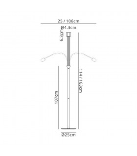 Flexible Floor Lamp, 3 Light E27, Satin Black, Brushed Copper - 2