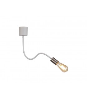 Flexible Semi Flush Ceiling 1 Light E27 Satin White, Satin Nickel - 1
