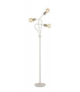 Flexible Floor Lamp, 3 Light E27 Satin White, Satin Nickel - 1
