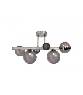 Semi-Flush Ceiling Light, 4 x G9, Polished Chrome, Smoked Glass - 1