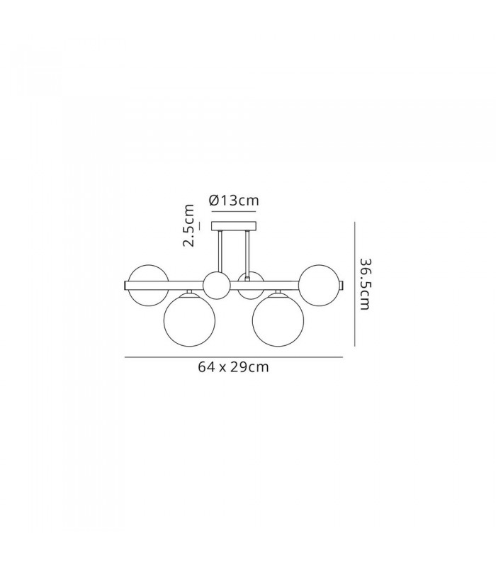 Semi-Flush Ceiling Light, 4 x G9, Polished Chrome, Smoked Glass - 2