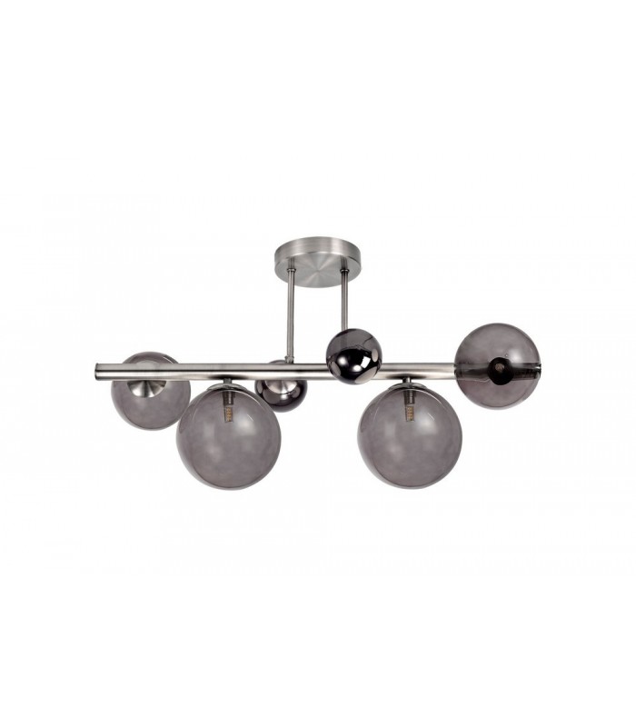 Semi-Flush Ceiling Light, 4 x G9, Polished Chrome, Smoked Glass - 3