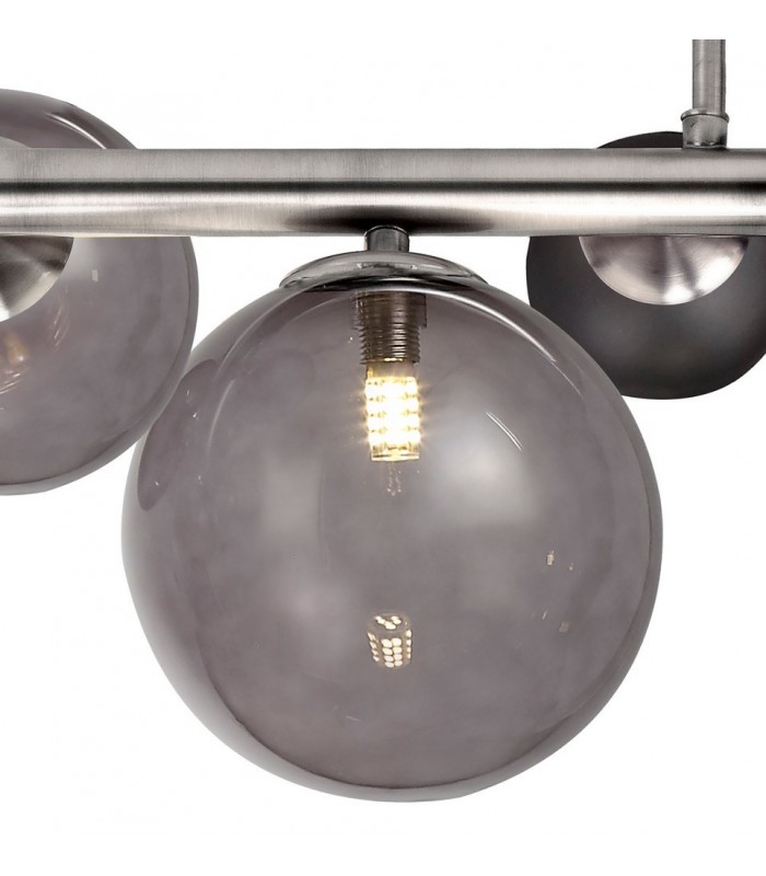 Semi-Flush Ceiling Light, 4 x G9, Polished Chrome, Smoked Glass - 5