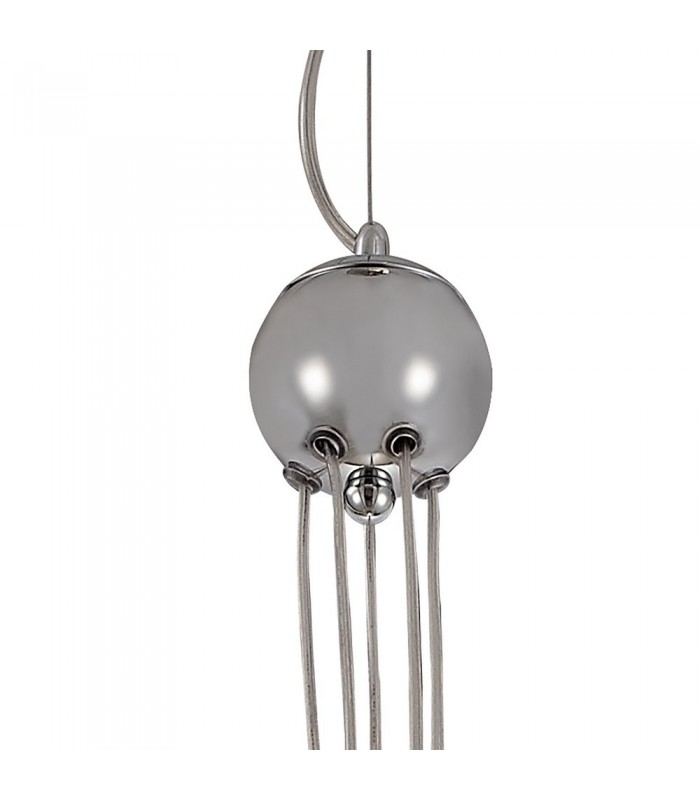 Ceiling Cluster Pendant, 5 x G9, Polished Chrome, Smoked Glass - 5