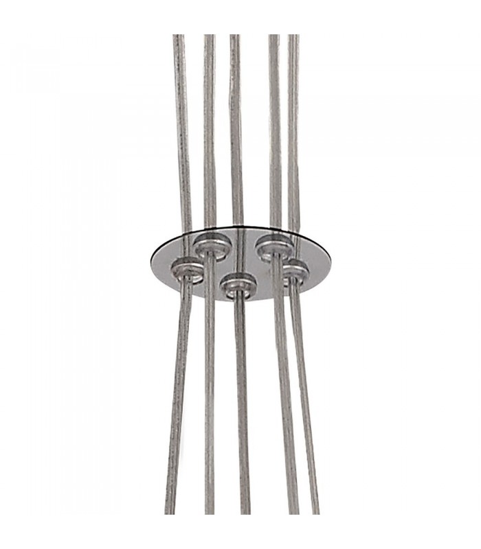 Ceiling Cluster Pendant, 5 x G9, Polished Chrome, Smoked Glass - 6