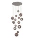 Ceiling Cluster Pendant, 16 x G9, Polished Chrome, Smoked Glass - 1