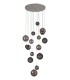 Ceiling Cluster Pendant, 16 x G9, Polished Chrome, Smoked Glass - 3