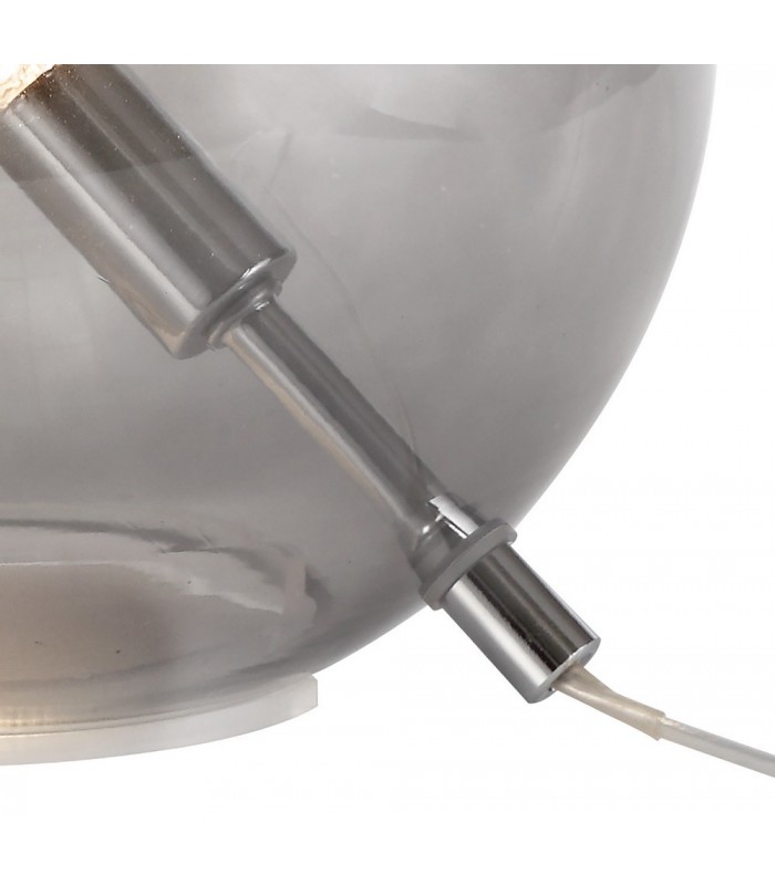 Table Lamp, 1 x G9, Polished Chrome, Smoked Glass - 5