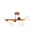 Semi Flush Ceiling Light, 4 x G9, Antique Copper, Opal & Copper Glass - 1