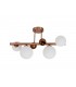 Semi Flush Ceiling Light, 4 x G9, Antique Copper, Opal & Copper Glass - 3