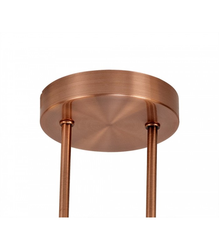 Semi Flush Ceiling Light, 4 x G9, Antique Copper, Opal & Copper Glass - 4