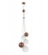 Ceiling Cluster Pendant, 5 x G9, Antique Copper, Opal & Copper Glass - 3
