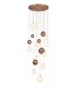 Ceiling Cluster Pendant, 16 x G9, Antique Copper, Opal & Copper Glass - 1