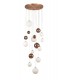 Ceiling Cluster Pendant, 16 x G9, Antique Copper, Opal & Copper Glass - 3