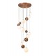 Ceiling Cluster Pendant, 16 x G9, Antique Copper, Opal & Copper Glass - 4