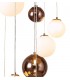 Ceiling Cluster Pendant, 16 x G9, Antique Copper, Opal & Copper Glass - 7