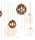 Ceiling Cluster Pendant, 16 x G9, Antique Copper, Opal & Copper Glass - 8