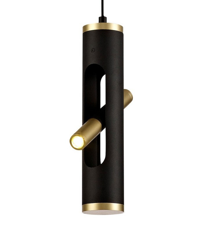 Ceiling Pendant, 2 x 2W LED, 3000K, 560lm, Sand Black, Gold - 6