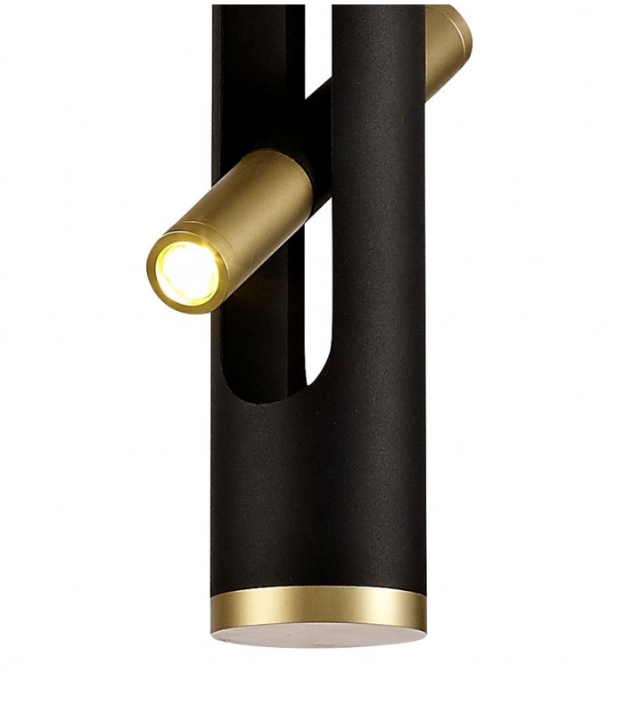Ceiling Pendant, 2 x 2W LED, 3000K, 560lm, Sand Black, Gold - 8
