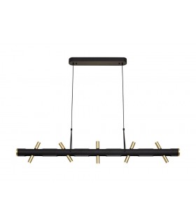 Ceiling Pendant, 10 x 2W LED, 3000K, 2800lm, Sand Black, Gold - 1