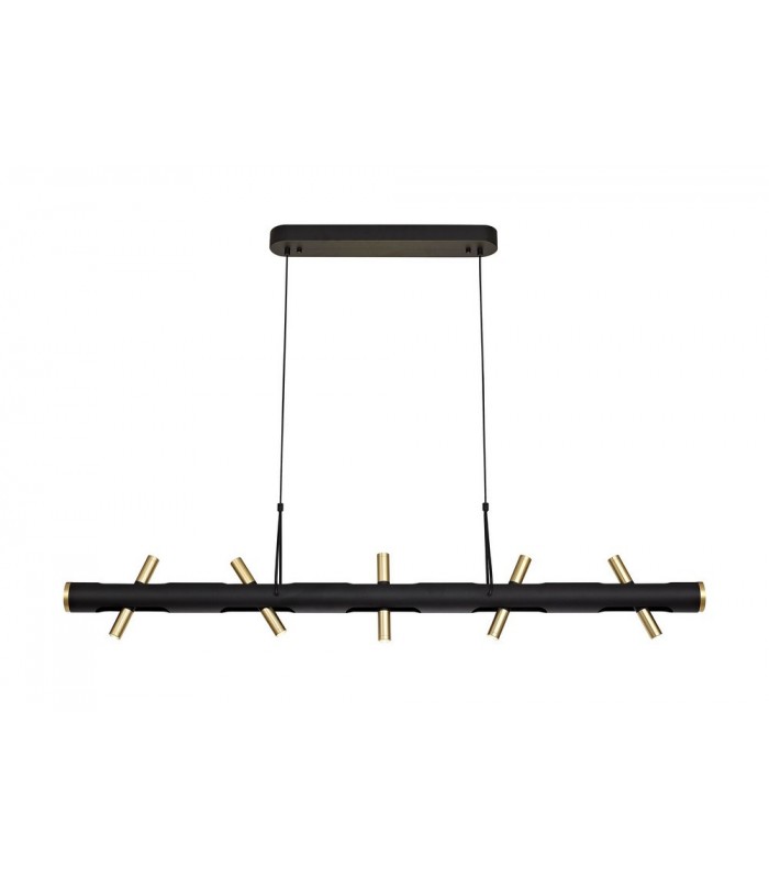 Ceiling Pendant, 10 x 2W LED, 3000K, 2800lm, Sand Black, Gold - 1