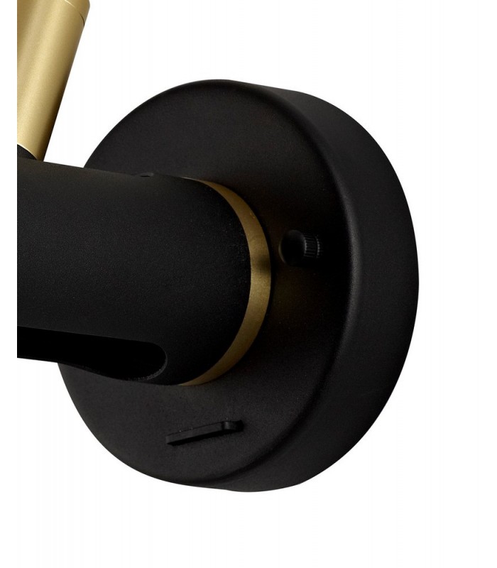 Wall Light, 2 x 2W LED, 3000K, 560lm, Sand Black, Gold - 6