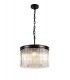 Small Cylindrical Ceiling Pendant, 5 Light E14, Brown Oxide - 3