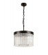 Small Cylindrical Ceiling Pendant, 5 Light E14, Brown Oxide - 4