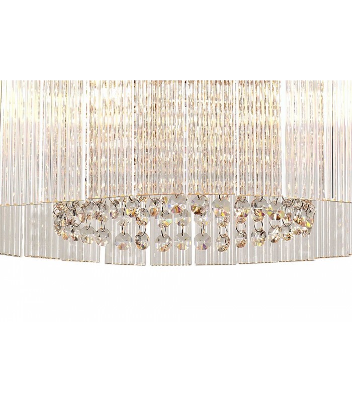 Small Cylindrical Ceiling Pendant, 5 Light E14, Brown Oxide - 9
