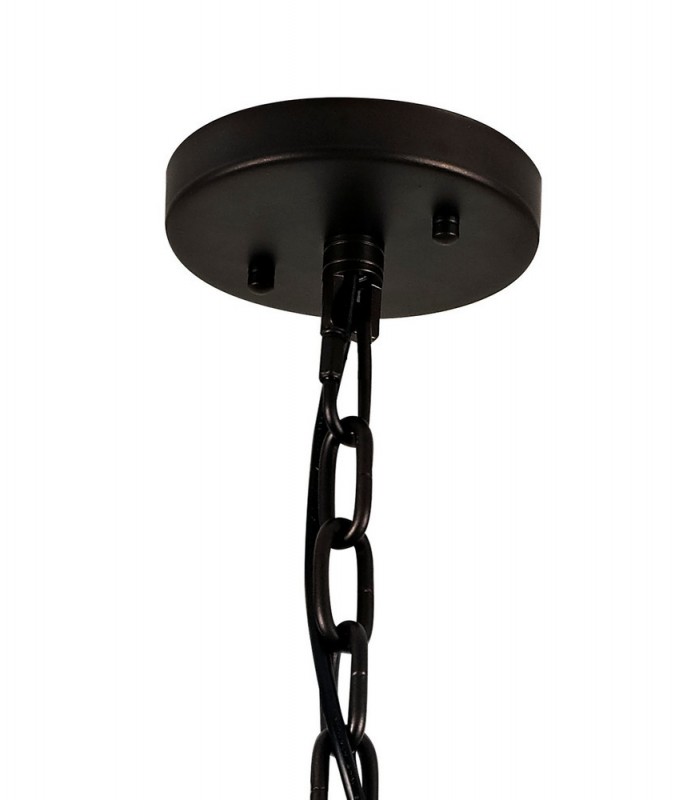 Large Cylindrical Ceiling Pendant, 10 Light E14, Brown Oxide - 11