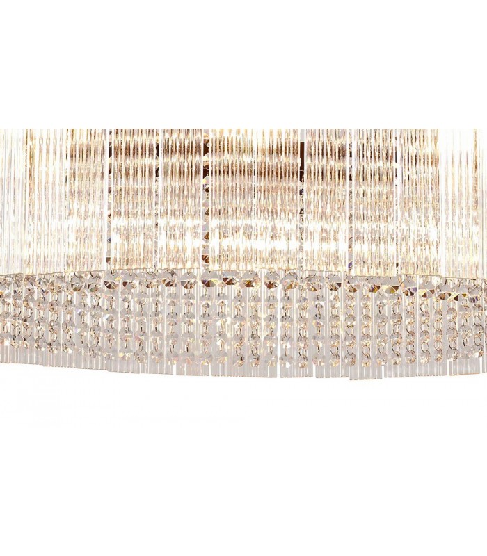 Large Cylindrical Ceiling Pendant, 10 Light E14, Brown Oxide - 13