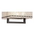 Large Square Ceiling Pendant, 5 Light E27, Matt Black, Crystal Sand Glass - 8