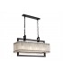 Medium Rectangular Ceiling Pendant, 8 Light E27, Matt Black, Crystal Sand Glass - 3