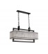 Medium Rectangular Ceiling Pendant, 8 Light E27, Matt Black, Crystal Sand Glass - 4