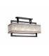 Medium Rectangular Ceiling Pendant, 8 Light E27, Matt Black, Crystal Sand Glass - 5